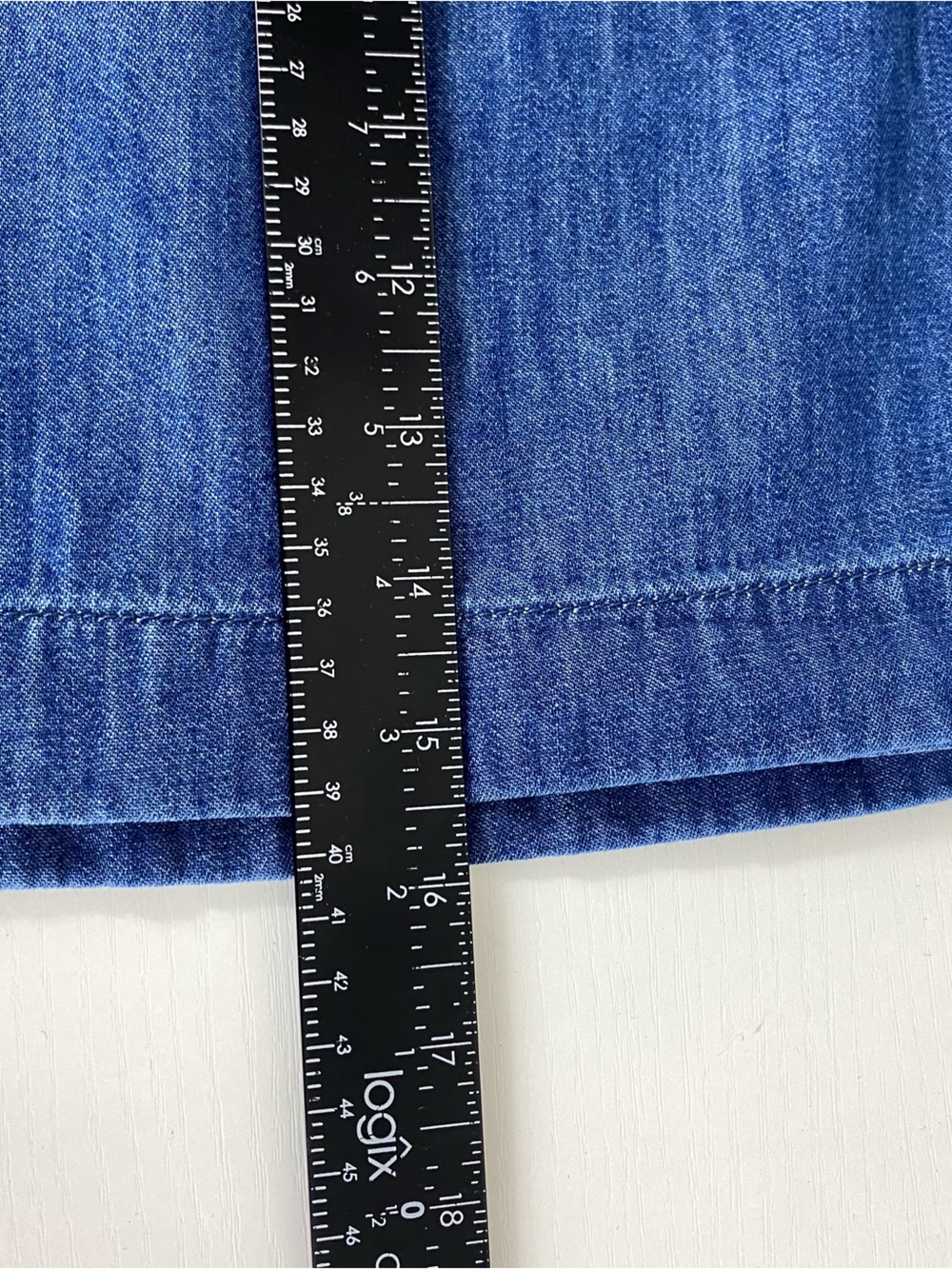 Gap Blue Denim Jean Wrap Mini Skirt Size Small Blue A-Line Lightweight - Picture 9 of 9